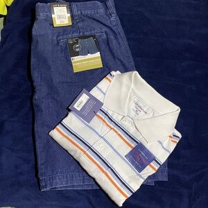 Make an offer! Everything must go!  NWT Men’s polo shirt and denim shorts